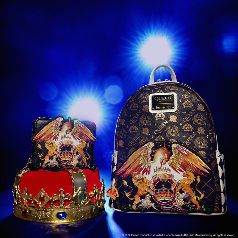Loungefly Queen Crest Logo Mini Backpack and Zip Around Wallet